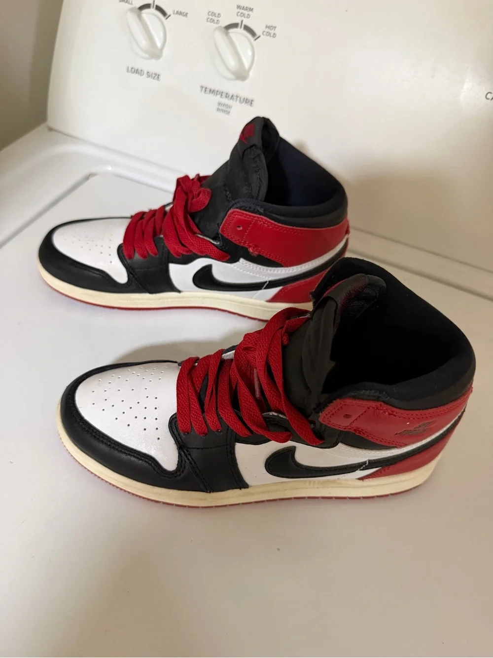 Nike Kids High-Top Sneakers in Black, White & Red